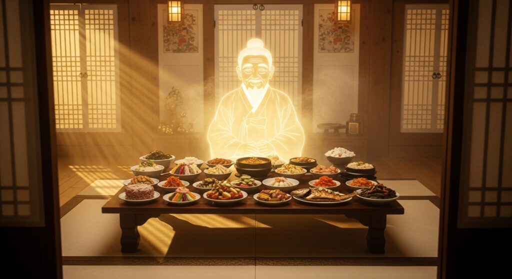 조상님이 꿈에 나타나 웃거나 음식을 차려주는 꿈의 상황별 길흉 및 복권 당첨 징조 분석